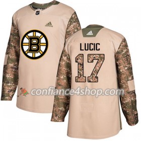 Adidas Maillot de Hockey Boston Bruins Milan Lucic 17 2017-2018 Camo Veterans Day Practice Authentic - Homme